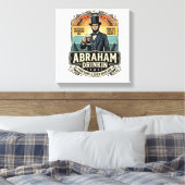 Patriottische Abraham Drinkende Retro Versleten Canvas Afdruk (Insitu (Slaapkamer))