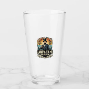 Patriottische Abraham Drinkende Retro Versleten Glas