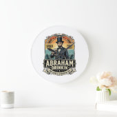 Patriottische Abraham Drinkende Retro Versleten Grote Klok (Huis)