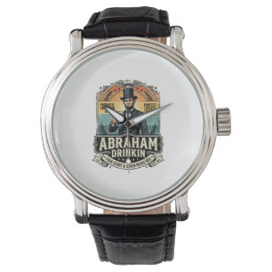 Patriottische Abraham Drinkende Retro Versleten Horloge