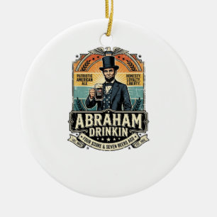 Patriottische Abraham Drinkende Retro Versleten Keramisch Ornament