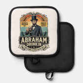 Patriottische Abraham Drinkende Retro Versleten Pannenlap (Voorkant / Achterkant)