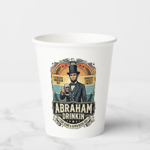 Patriottische Abraham Drinkende Retro Versleten Papieren Bekers
