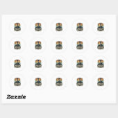 Patriottische Abraham Drinkende Retro Versleten Ronde Sticker (Vel)