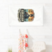 Patriottische Abraham Drinkende Retro Versleten Spandoek (Insitu)