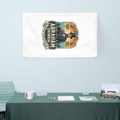 Patriottische Abraham Drinkende Retro Versleten Spandoek (Beurs)