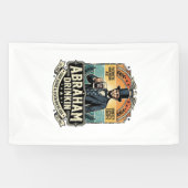 Patriottische Abraham Drinkende Retro Versleten Spandoek (Horizontaal)