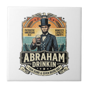 Patriottische Abraham Drinkende Retro Versleten Tegeltje