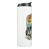 Patriottische Abraham Drinkende Retro Versleten Thermosbeker (Gedraaid links)