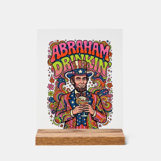 Patriottische Abraham Drinkin Retro Acryl Bord (Voorkant)