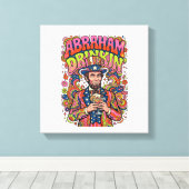 Patriottische Abraham Drinkin Retro Canvas Afdruk (Insitu (Houten vloer))