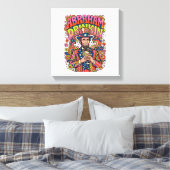 Patriottische Abraham Drinkin Retro Canvas Afdruk (Insitu (Slaapkamer))