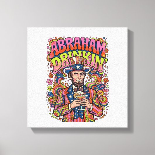 Patriottische Abraham Drinkin Retro Canvas Afdruk (Voorkant)