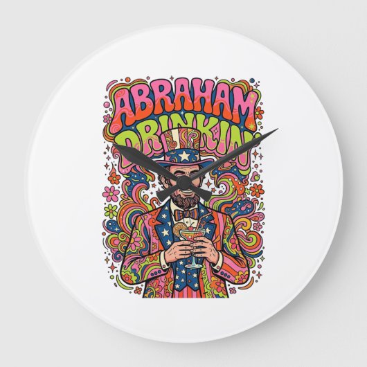 Patriottische Abraham Drinkin Retro Grote Klok (Voorkant)