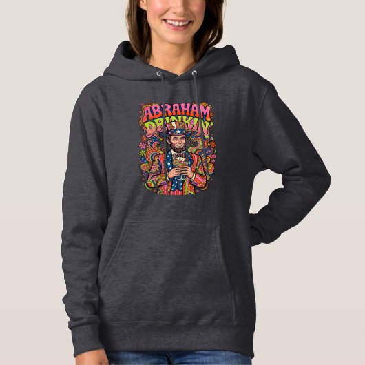 Patriottische Abraham Drinkin Retro Hoodie (Voorkant)