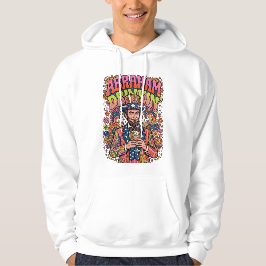 Patriottische Abraham Drinkin Retro Hoodie (Voorkant)