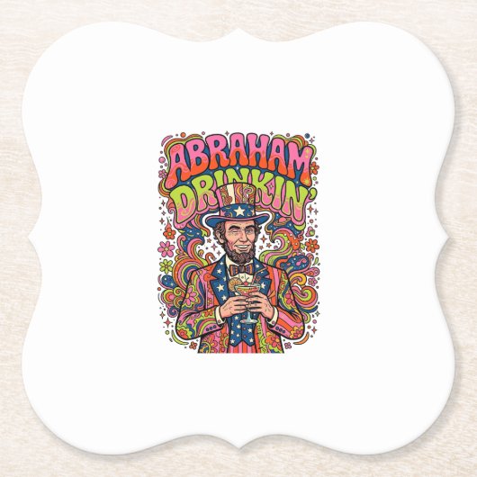 Patriottische Abraham Drinkin Retro Kartonnen Onderzetters (Voorkant)