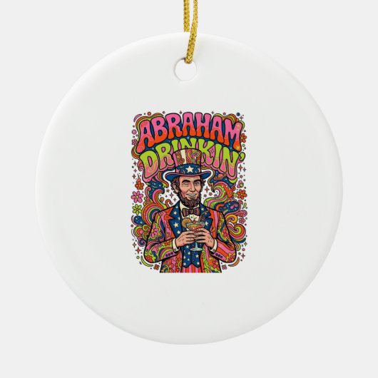 Patriottische Abraham Drinkin Retro Keramisch Ornament (Voorkant)
