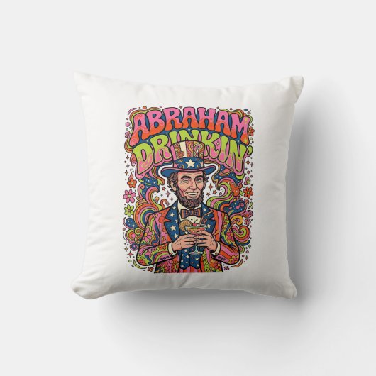 Patriottische Abraham Drinkin Retro Kussen (Voorkant)
