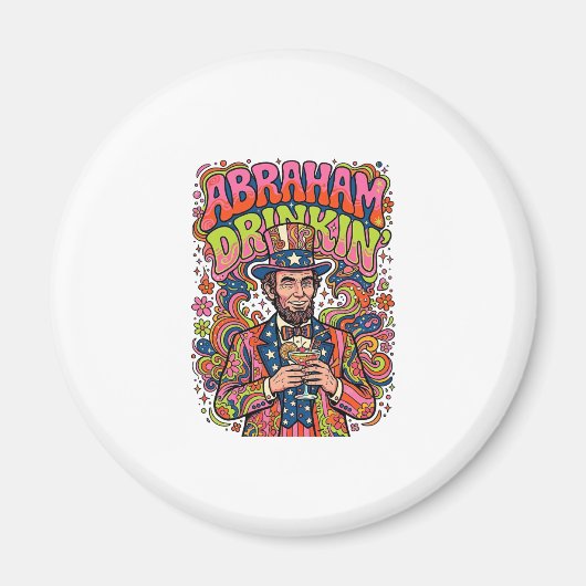 Patriottische Abraham Drinkin Retro Magneet (Voorkant)
