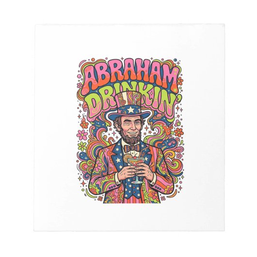 Patriottische Abraham Drinkin Retro Notitieblok (Voorkant)