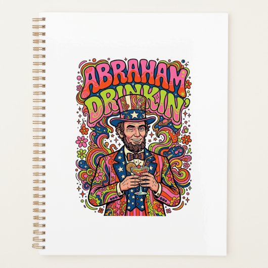 Patriottische Abraham Drinkin Retro Planner (Voorkant)