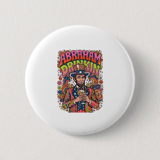 Patriottische Abraham Drinkin Retro Ronde Button 5,7 Cm (Voorkant)