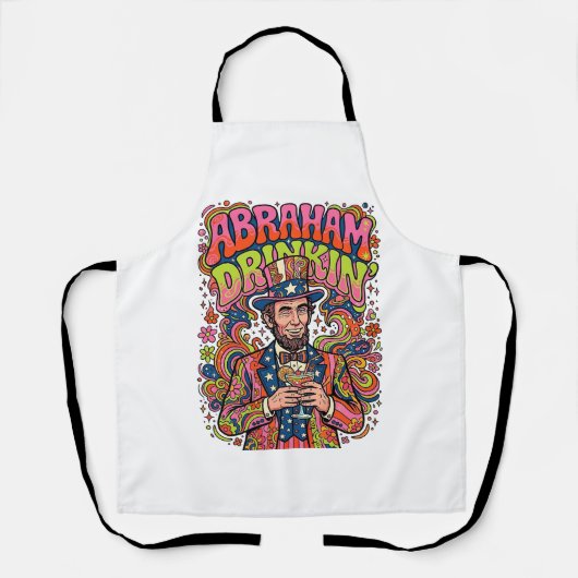 Patriottische Abraham Drinkin Retro Schort (Voorkant)