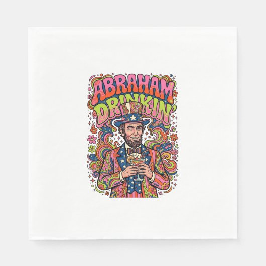 Patriottische Abraham Drinkin Retro Servet (Voorkant)