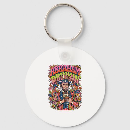Patriottische Abraham Drinkin Retro Sleutelhanger (Voorkant)