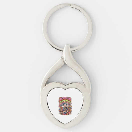 Patriottische Abraham Drinkin Retro Sleutelhanger (Voorkant)