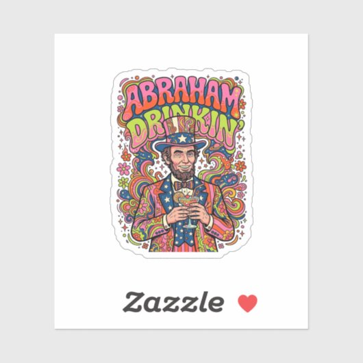Patriottische Abraham Drinkin Retro Sticker (Vel)