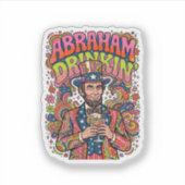 Patriottische Abraham Drinkin Retro Sticker (Voorkant)