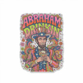 Patriottische Abraham Drinkin Retro Sticker (Voorkant)