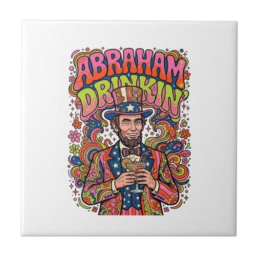 Patriottische Abraham Drinkin Retro Tegeltje (Voorkant)