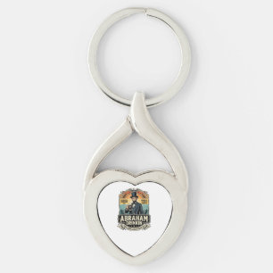 Patriottische Abraham Drinkin Retro Versleten Sleutelhanger