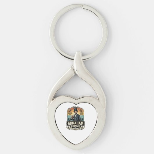 Patriottische Abraham Drinkin Retro Versleten Sleutelhanger (Voorkant)