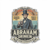 Patriottische Abraham Drinkin Retro Versleten Sticker (Voorkant)