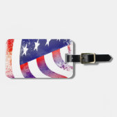 Patriottische Abstracte Amerikaanse Vlag Grunge Bagagelabel (Voorkant horizontaal)