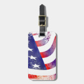 Patriottische Abstracte Amerikaanse Vlag Grunge Bagagelabel (Voorkant verticaal)