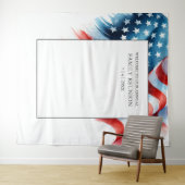 Patriottische achtergrond Amerikaanse vlag rood wi Wandkleed (In Situ (horizontaal))