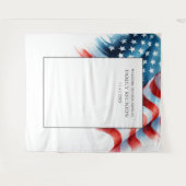 Patriottische achtergrond Amerikaanse vlag rood wi Wandkleed (Voorkant (horizontaal))