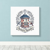 Patriottische Achtertuin Vogelvoeder Vector Grafis Canvas Afdruk (Insitu (Houten vloer))