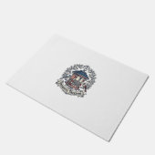 Patriottische achtertuin vogelvoeder vector grafis deurmat (Schuin)