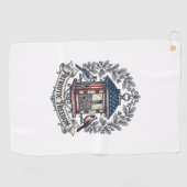Patriottische Achtertuin Vogelvoeder Vector Grafis Golfhanddoek (Horizontaal)