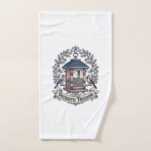 Patriottische Achtertuin Vogelvoeder Vector Grafis Handdoek (Handdoek)