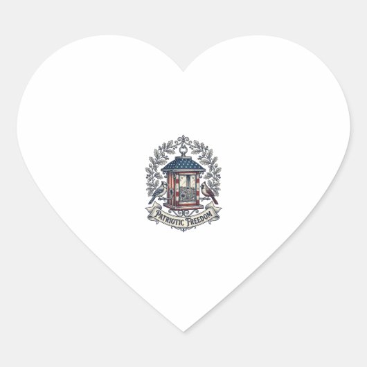 Patriottische Achtertuin Vogelvoeder Vector Grafis Hart Sticker (Voorkant)