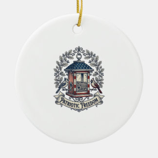 Patriottische Achtertuin Vogelvoeder Vector Grafis Keramisch Ornament