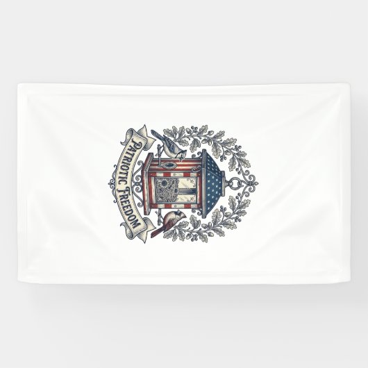 Patriottische Achtertuin Vogelvoeder Vector Grafis Spandoek (Horizontaal)