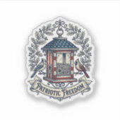 Patriottische Achtertuin Vogelvoeder Vector Grafis Sticker (Voorkant)